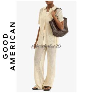 GOOD AMERICAN Crochet Pant Ecru Medium NWT